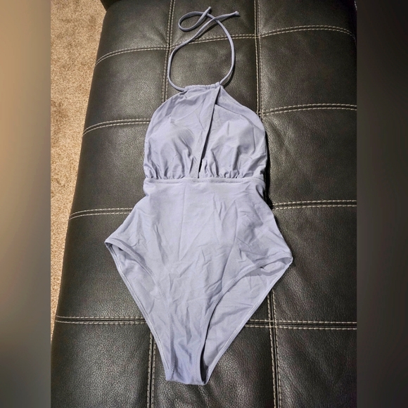 Cupshe One Pice Bathing Suit Gray Blue Size Large - Picture 1 of 4